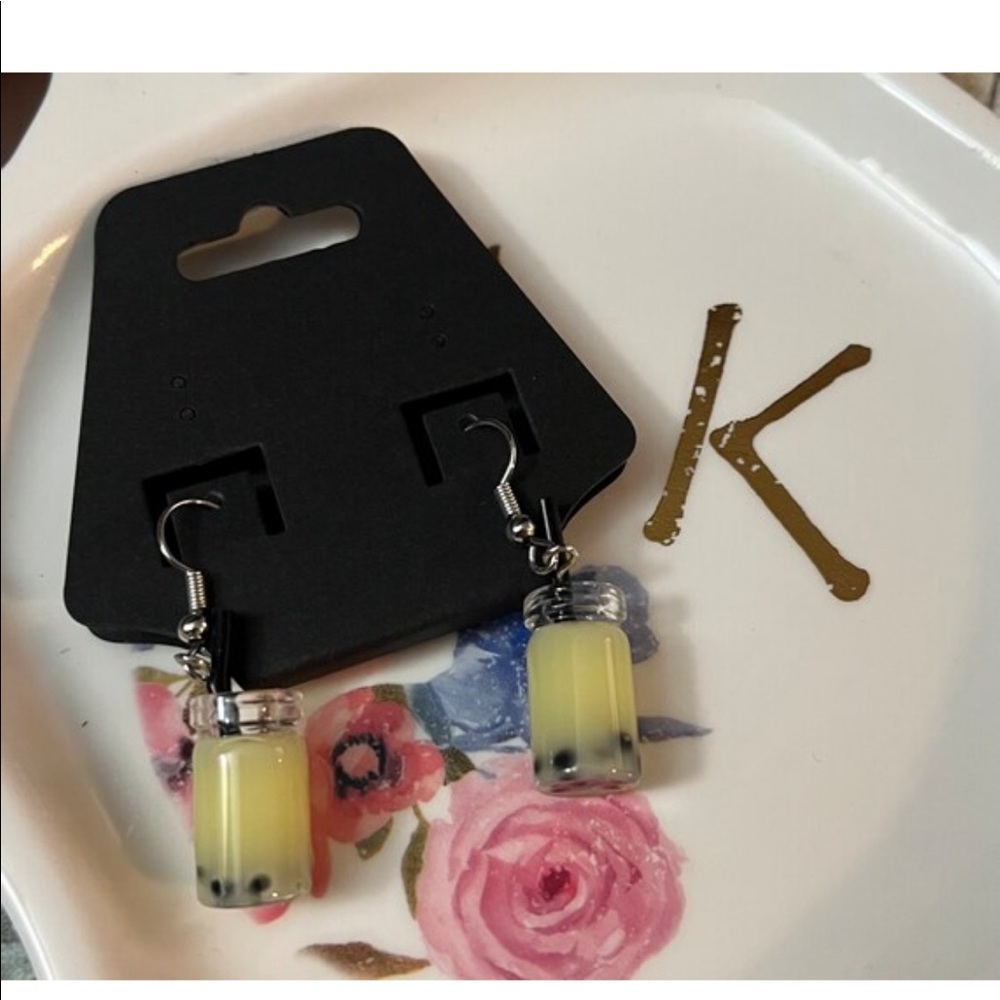 Yellow Boba Tea Earrings 🧋